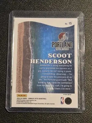2023-24 Donruss Optic #15 Scoot Henderson Splash Holo - Basketball Card Single