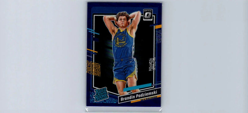 Brandin Podziemski Purple basketball trading card featuring Brandin Podziemski for Warriors