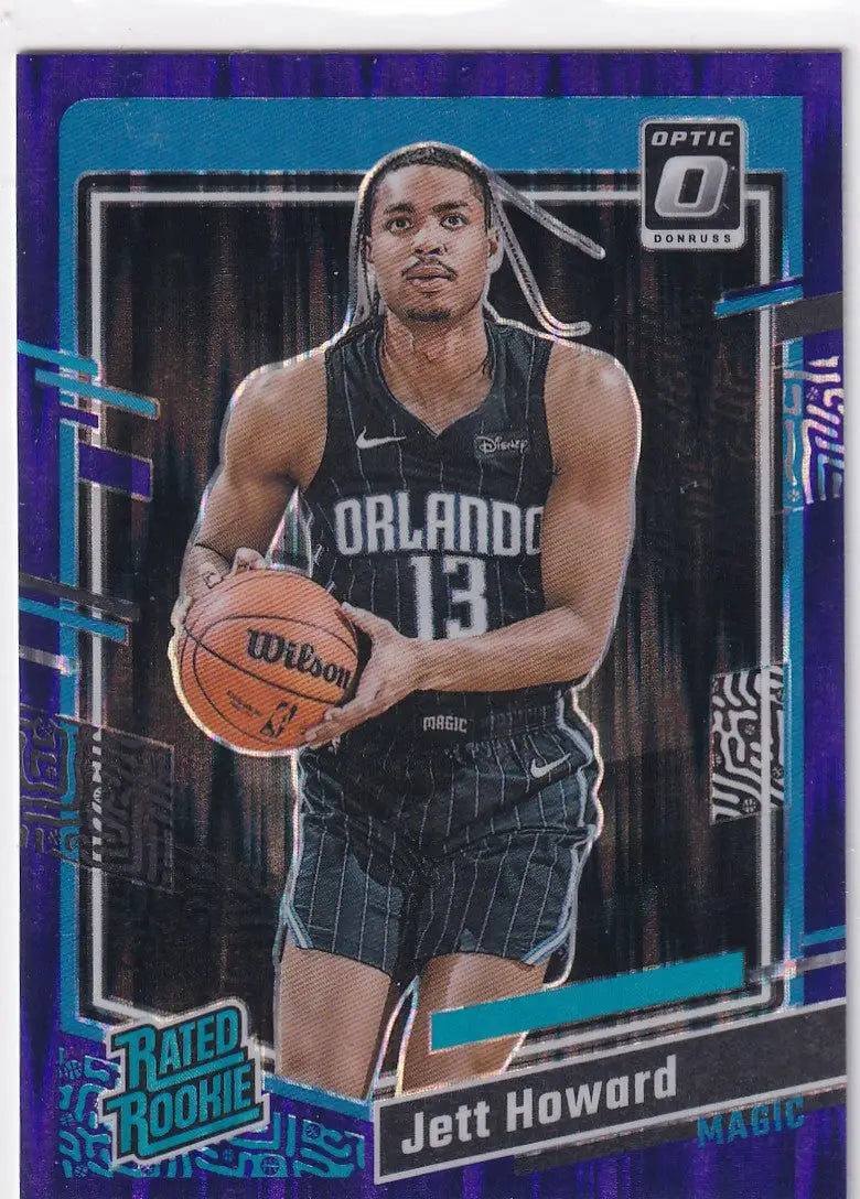 2023-24 DONRUSS OPTIC #240 JETT HOWARD PURPLE SHOCK- ORLANDO MAGIC