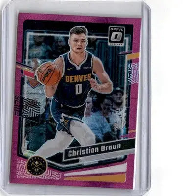 2023-24 Donruss Optic #60 Christian Braun Hyper Pink - Basketball Card Single