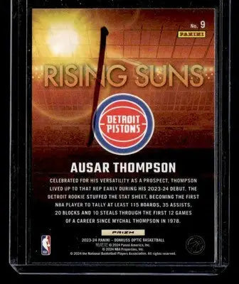 2023-24 Donruss Optic #9 Ausar Thompson Rising Suns - Basketball Card Single