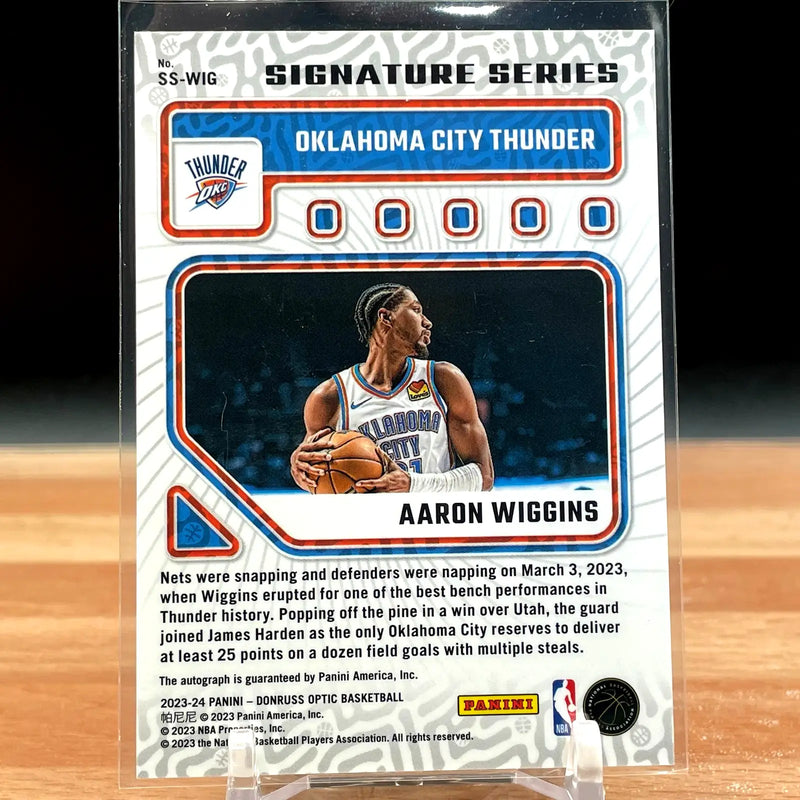 2023-24 Donruss Optic Aaron Wiggins Signature Series Auto OKC THUNDER CG48 - Basketball Card Single