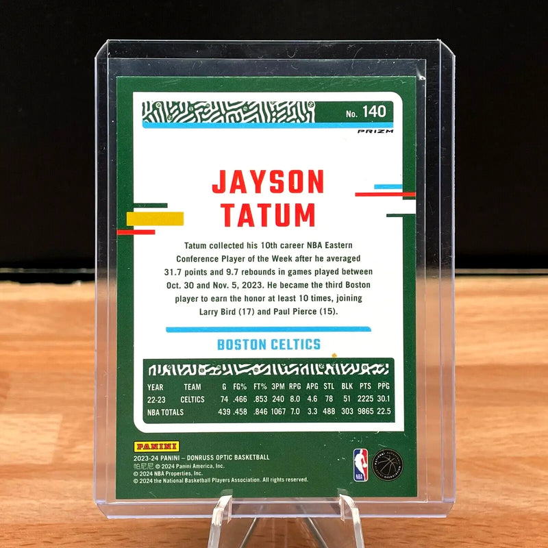 2023-24 Donruss Optic Basketball- Jayson Tatum -Purple Prizm #140 Boston Celtics - Basketball Card Single