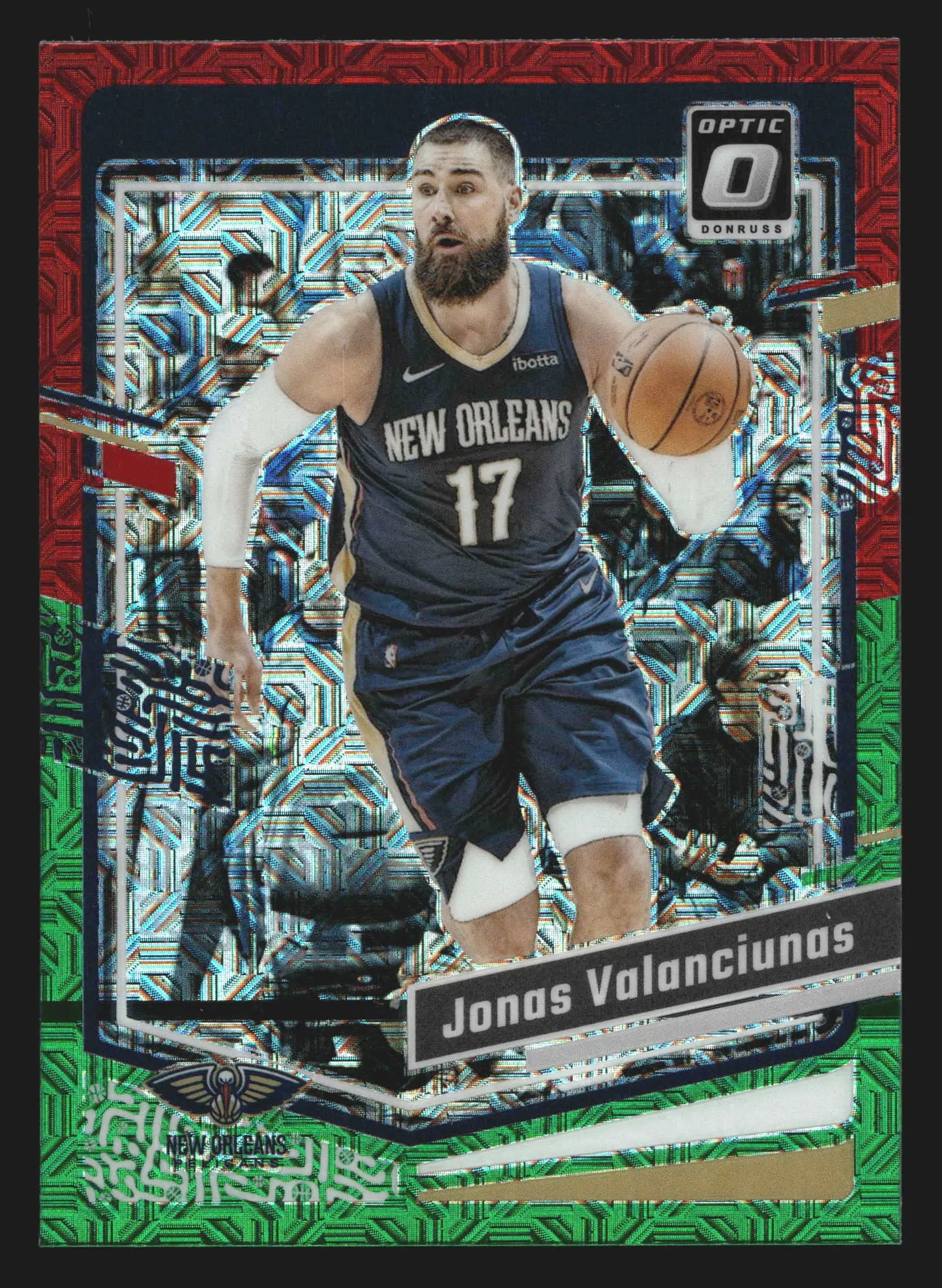 2023-24 Donruss Optic Jonas Valanciunas #116 Choice Red & Green Prizm