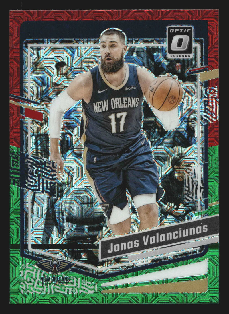 2023-24 Donruss Optic Jonas Valanciunas #116 Choice Red & Green Prizm