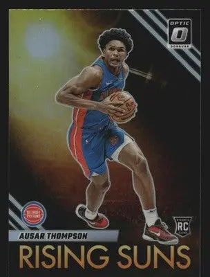 2023-24 Donruss Optic Rising Suns Ausar Thompson #9 Holo Prizm RC Pistons - Basketball Card Single
