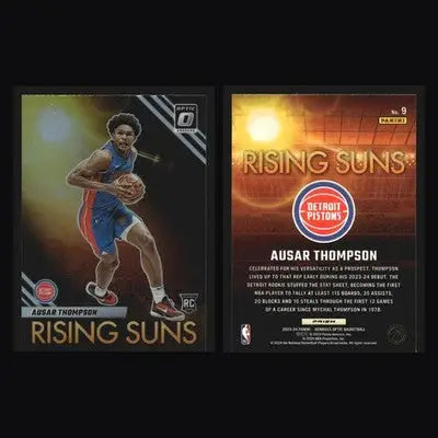 2023-24 Donruss Optic Rising Suns Ausar Thompson #9 Holo Prizm RC Pistons - Basketball Card Single