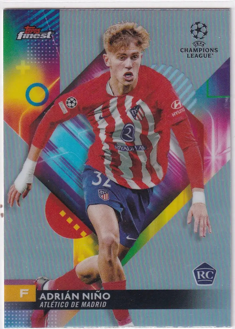 Colorful 2023-24 Finest Refractor #77 Adrián Niño Atlético de Madrid trading card