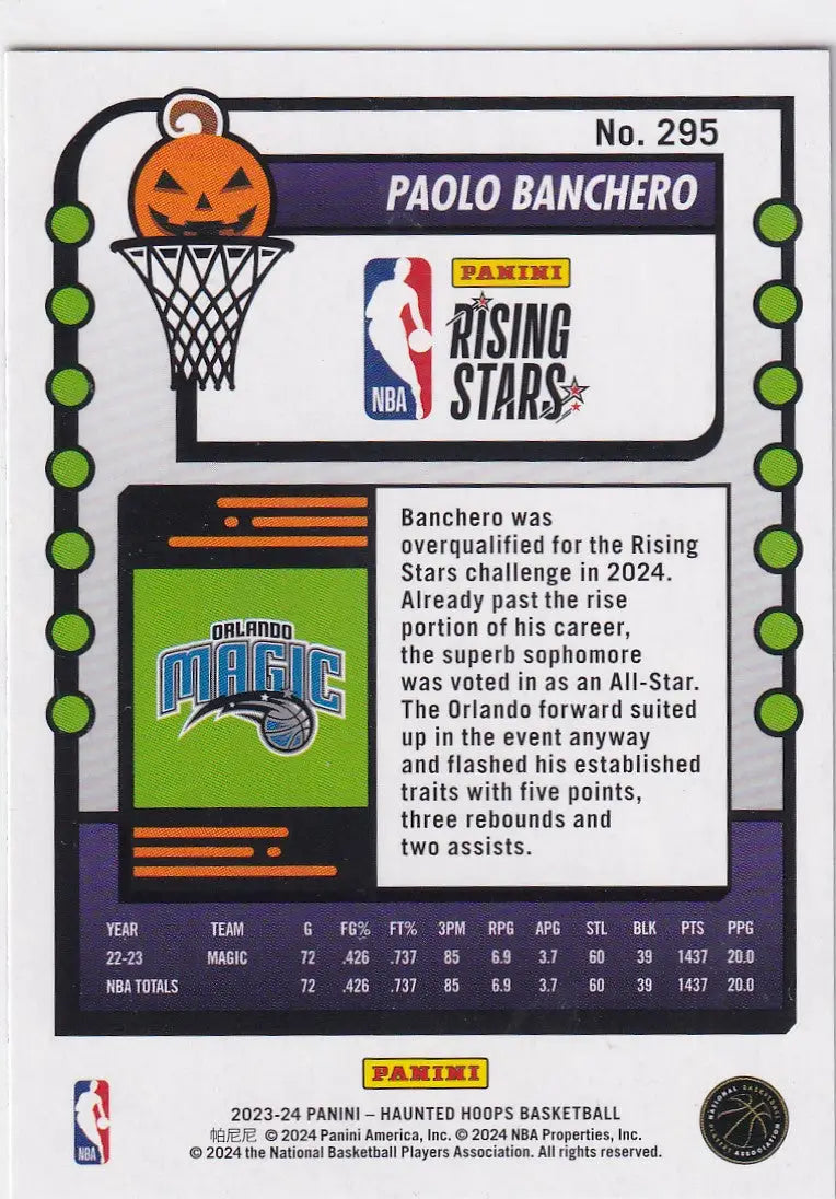 2023-24 HAUNTED HOOPS #295 PAOLO BANCHERO SLIM- ORLANDO MAGIC