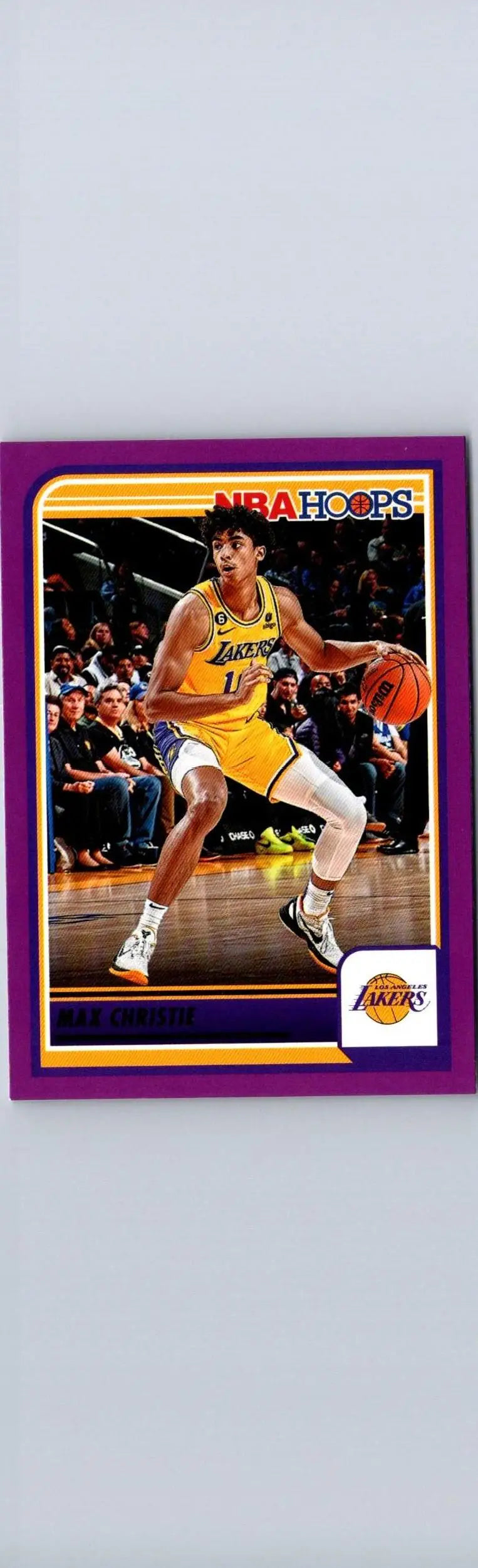 Purple-bordered NBA Hoops trading card featuring Max Christie from 2023-24 collection
