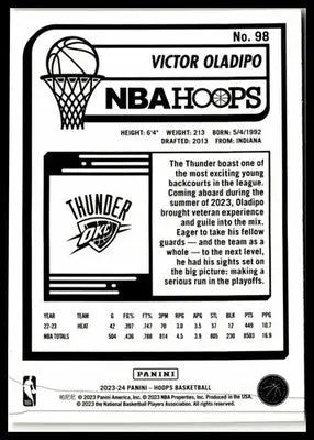 2023-24 Hoops #98 Victor Oladipo Yellow - Basketball Card Single