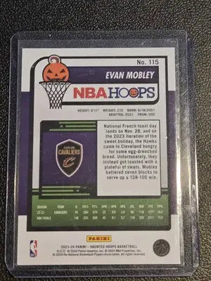 2023-24 Hoops Haunted Hoops #115 Evan Mobley Holo Candy - Basketball Card Single