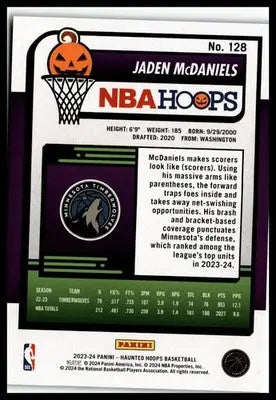 2023-24 Hoops Haunted Hoops #128 Jaden McDaniels Slime - Basketball Card Single