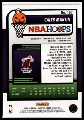 2023-24 Hoops Haunted Hoops #187 Caleb Martin - Basketball Card Single