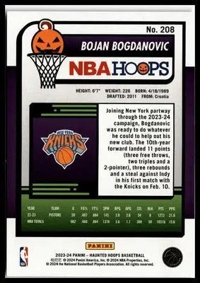2023-24 Hoops Haunted Hoops #208 Bojan Bogdanovic - Basketball Card Single