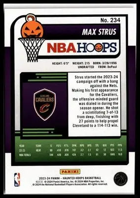 2023-24 Hoops Haunted Hoops #234 Max Strus Orange - Basketball Card Single