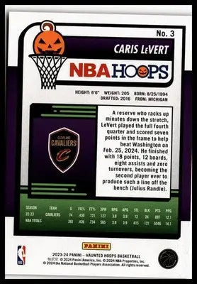 2023-24 Hoops Haunted Hoops #3 Caris LeVert Orange - Basketball Card Single