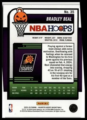 2023-24 Hoops Haunted Hoops #35 Bradley Beal Orange - Basketball Card Single