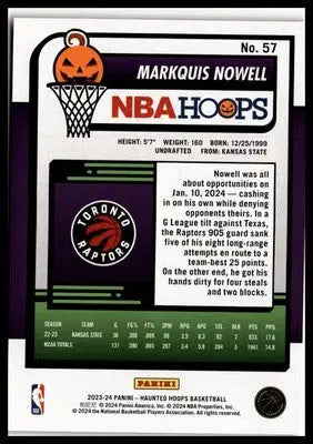 2023-24 Hoops Haunted Hoops #57 Markquis Nowell Orange - Basketball Card Single