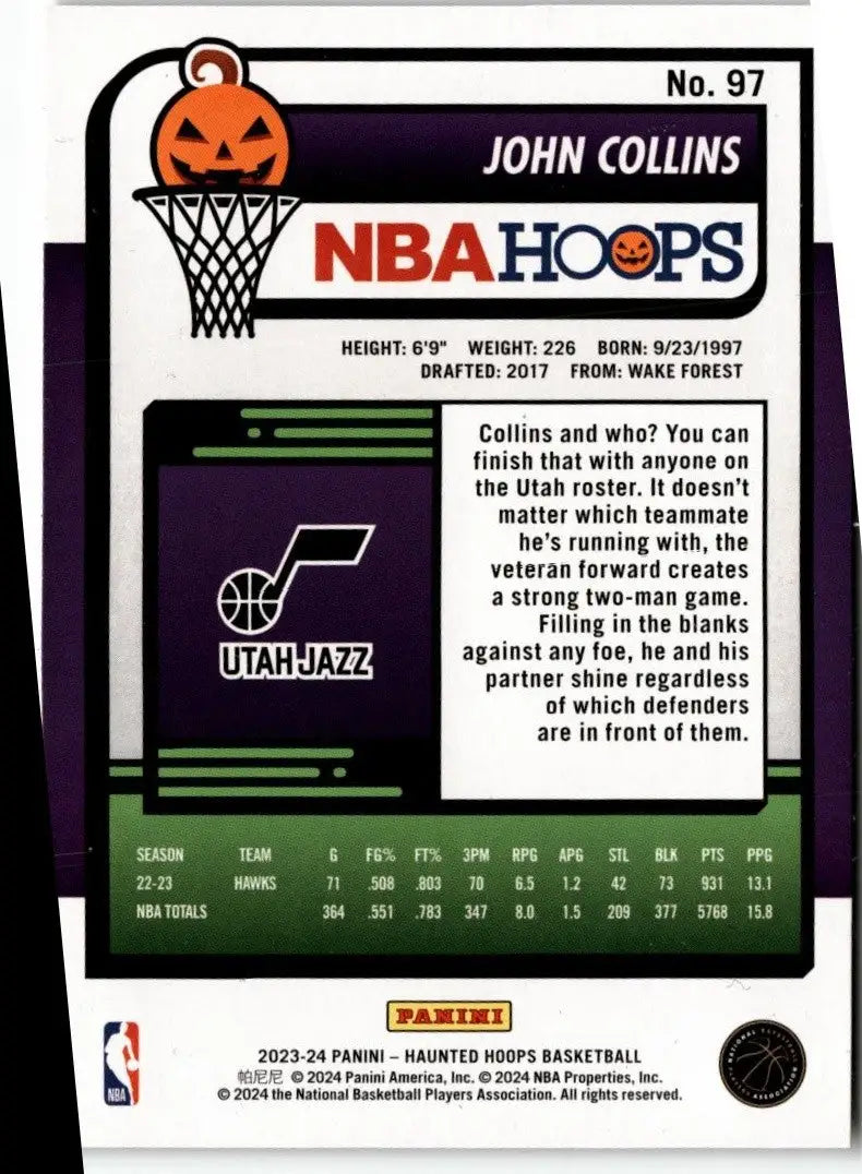 2023-24 Hoops Haunted Hoops #97 John Collins - Basketball Card Single