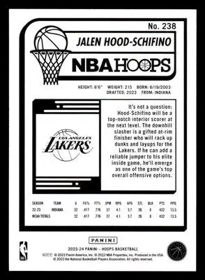 2023-24 Hoops Winter #238 Jalen Hood-Schifino - Basketball Card Single