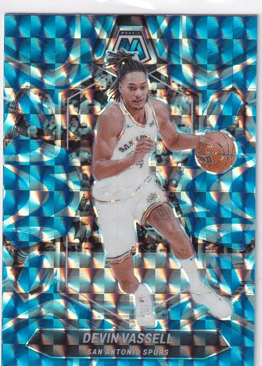 2023-24 MOSAIC #154 DEVIN VASSELL BLUE REACTIVE- SAN ANTONIO SPURS