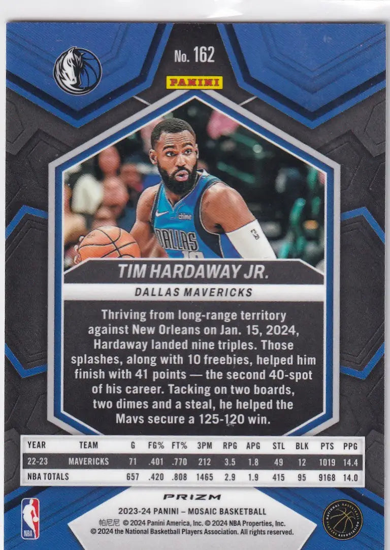 2023-24 MOSAIC #162 TIM HARDAWAY JR GREEN REACTIVE- DALLAS MAVERICKS
