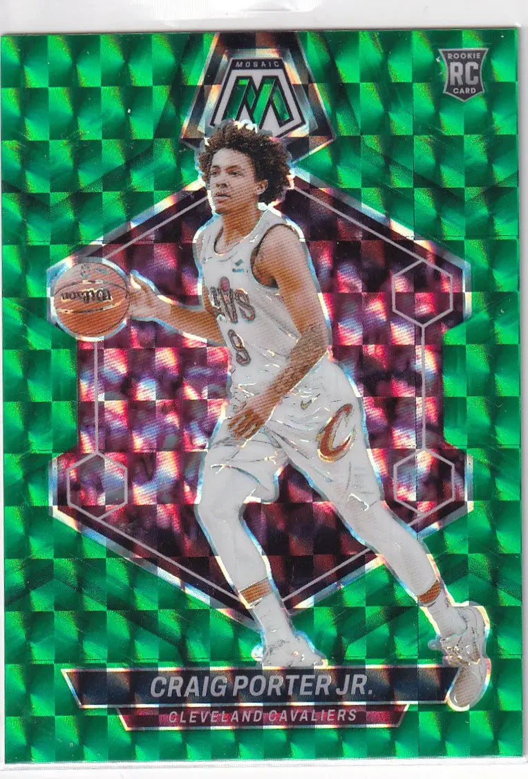 2023-24 MOSAIC #204 CRAIG PORTER JR GREEN REACTIVE- CLEVELAND CAVALIERS - Trading Cards (Singles): Basketball Card
