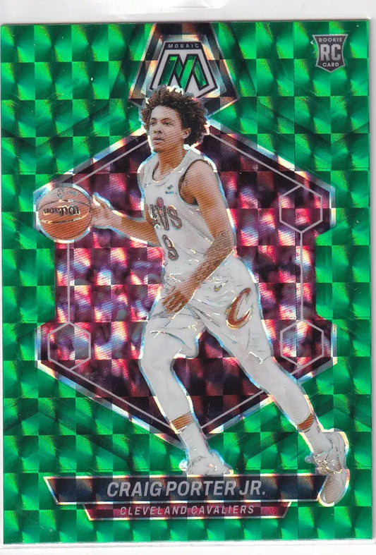 2023-24 MOSAIC #204 CRAIG PORTER JR GREEN REACTIVE- CLEVELAND CAVALIERS - Basketball Card Single