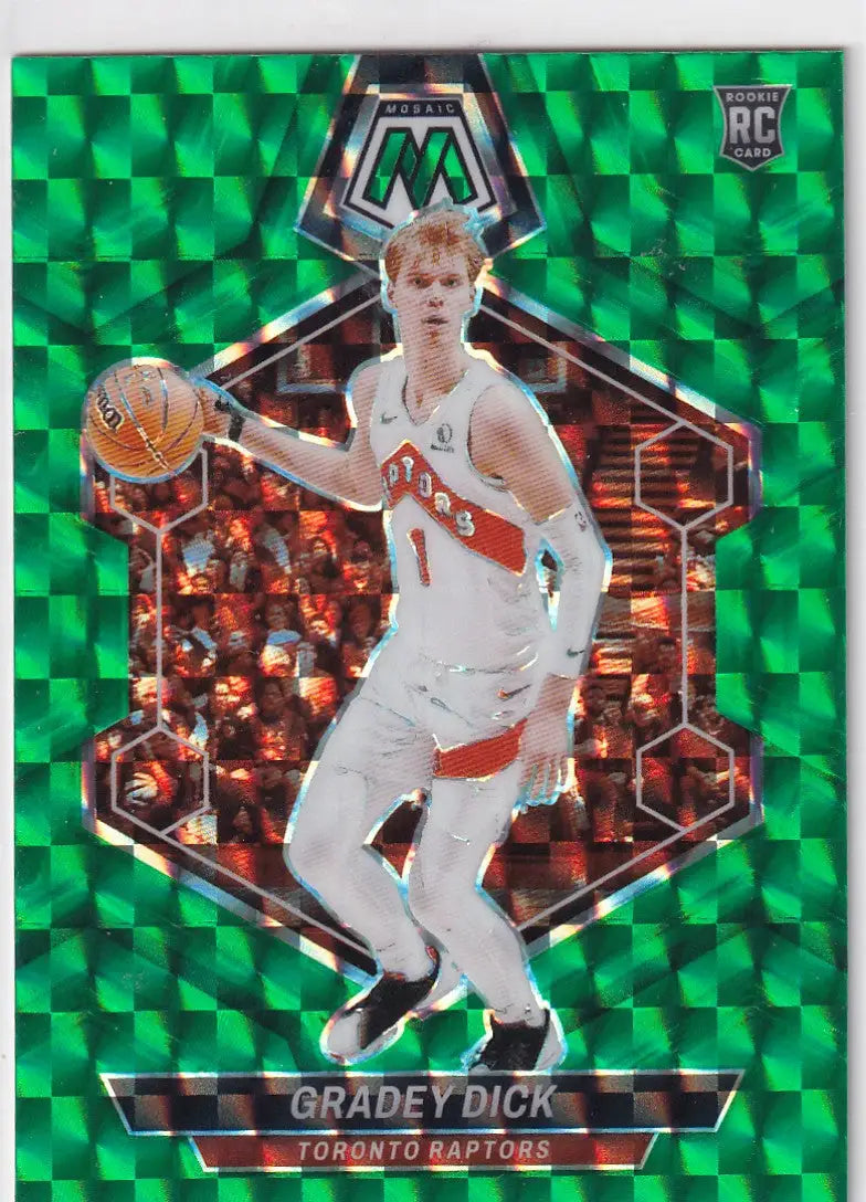 2023-24 MOSAIC #239 GRADEY DICK GREEN REACTIVE- TORONTO RAPTORS - Basketball Card Single