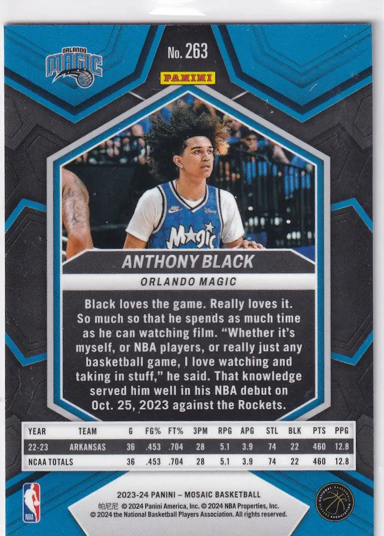 2023-24 MOSAIC #263 ANTHONY BLACK NBA DEBUT- ORLANDO MAGIC