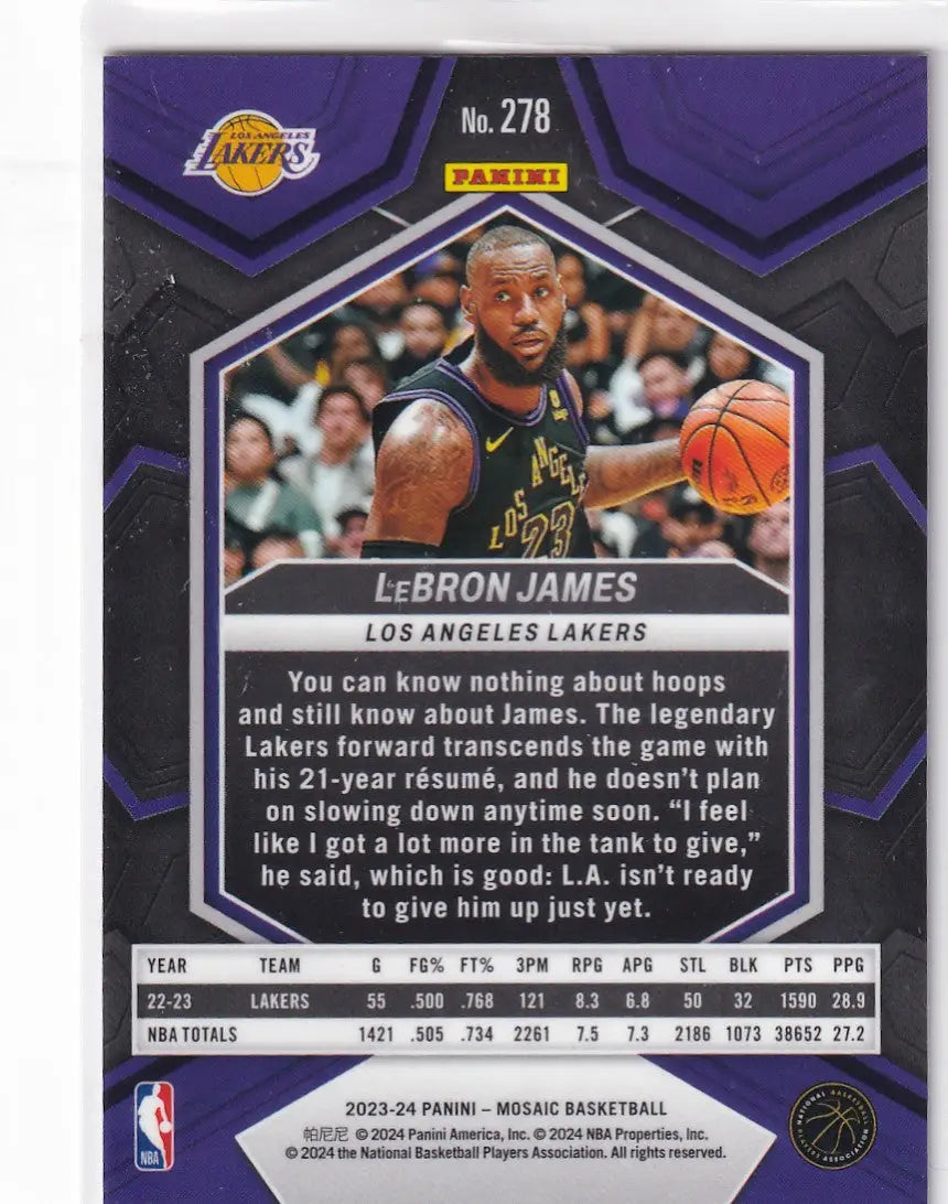 2023-24 MOSAIC #278 LEBRON JAMES CITY EDITION- LOS ANGELES LAKERS