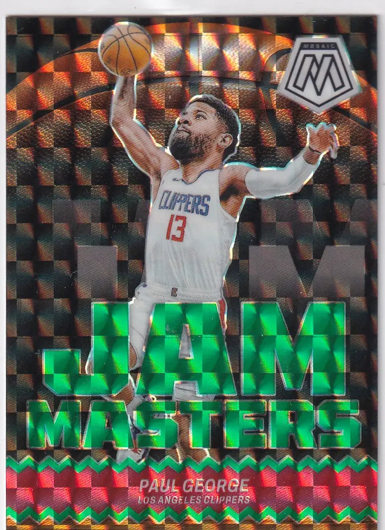 2023-24 MOSAIC #4 PAUL GEORGE GREEN JAM MASTERS- LOS ANGELES CLIPPERS - Basketball Card Single