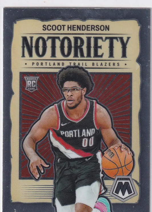 2023-24 MOSAIC #4 SCOOT HENDERSON NOTORIETY- PORTLAND TRAIL BLAZZERS - Basketball Card Single
