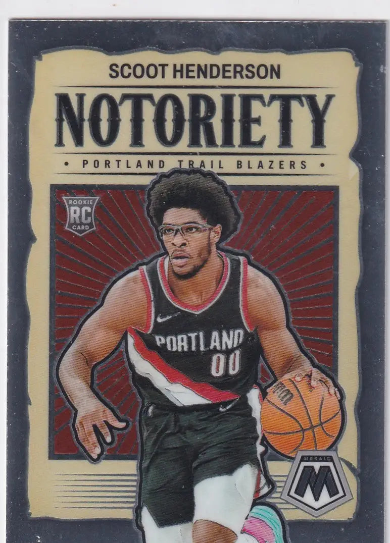 2023-24 MOSAIC #4 SCOOT HENDERSON NOTORIETY- PORTLAND TRAIL BLAZZERS - Basketball Card Single