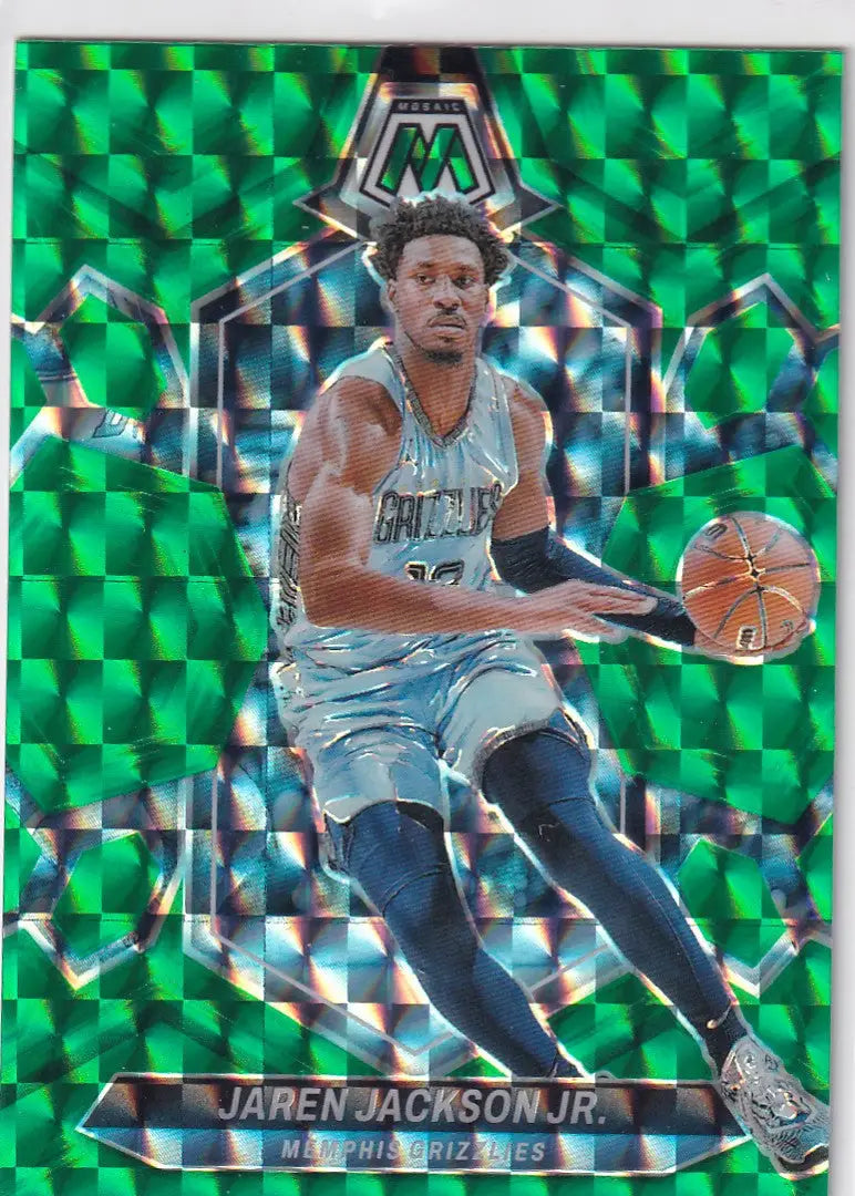 2023-24 MOSAIC #93 JAREN JACKSON JR GREEN REACTIVE- MEMPHIS GRIZZLIES - Basketball Card Single