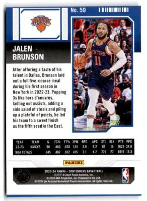 2023-24 Panini Contenders #59 Jalen Brunson Season Ticket Retail - Basketball Card Single