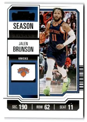 2023-24 Panini Contenders #59 Jalen Brunson Season Ticket Retail - Basketball Card Single