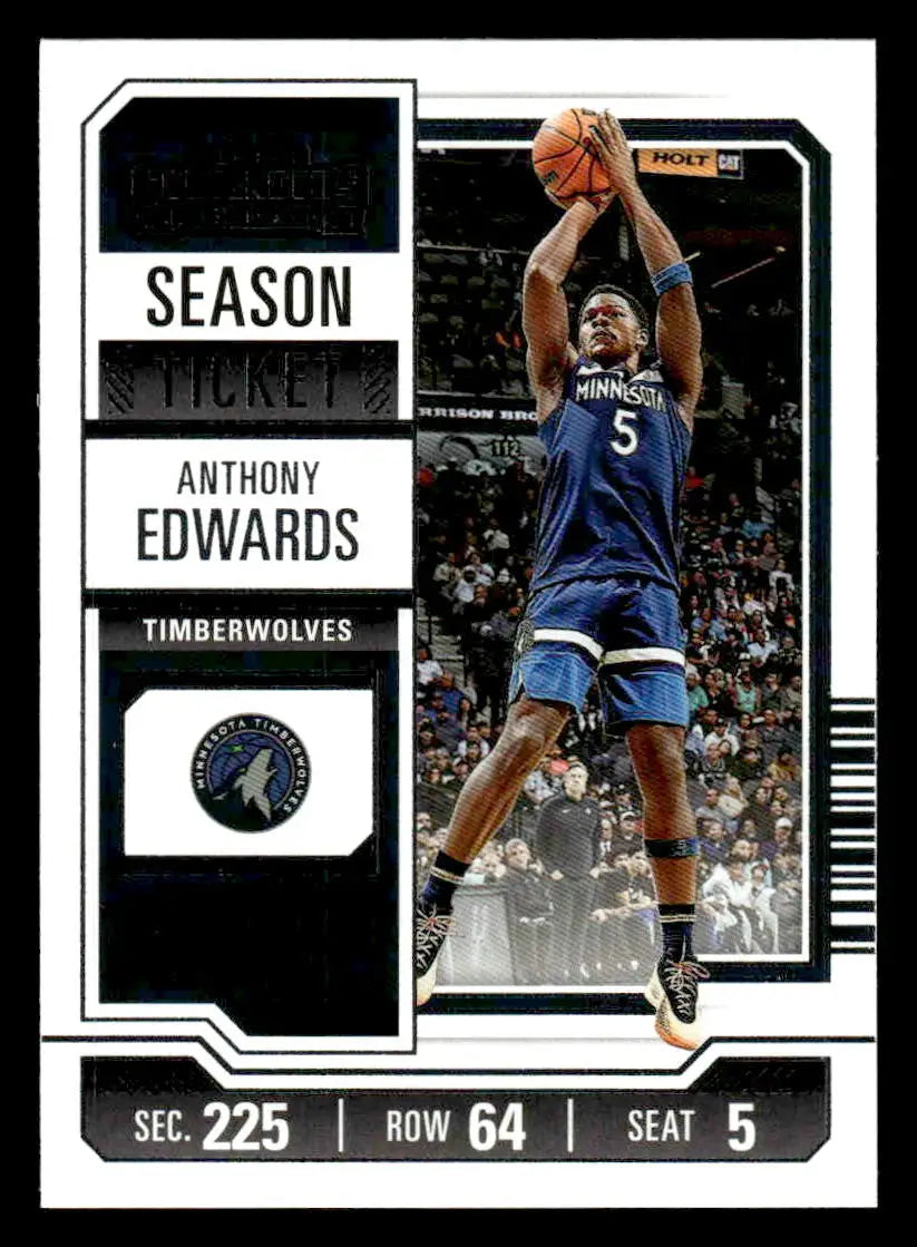 2023-24 Panini Contenders #62 Anthony Edwards Season Ticket Retail - Basketball Card Single
