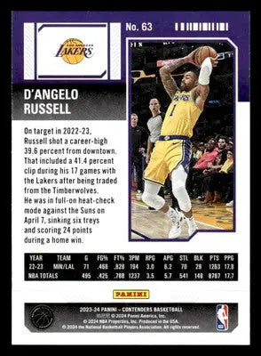 2023-24 Panini Contenders #63 D’Angelo Russell - Basketball Card Single