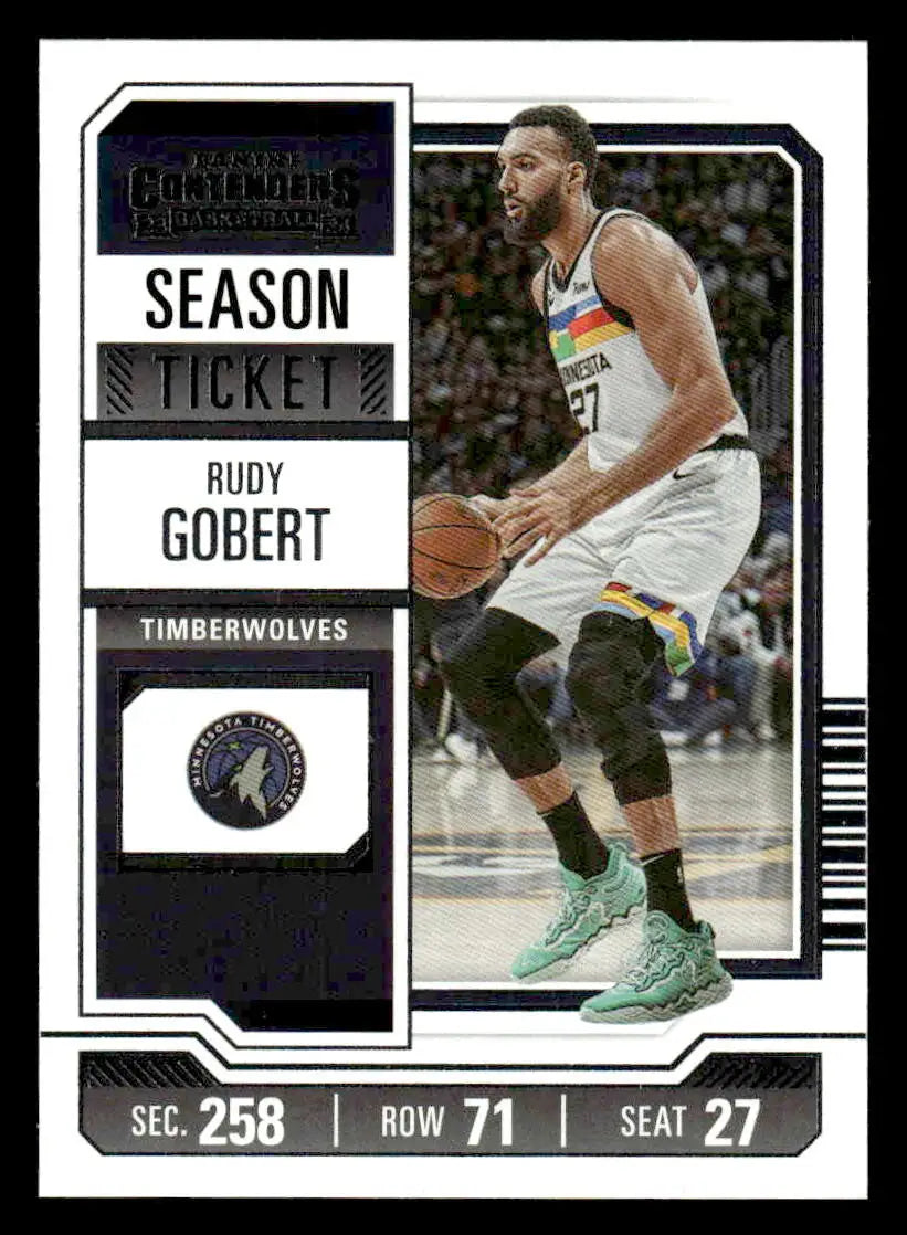 2023-24 Panini Contenders #64 Rudy Gobert Season Ticket Retail - Basketball Card Single