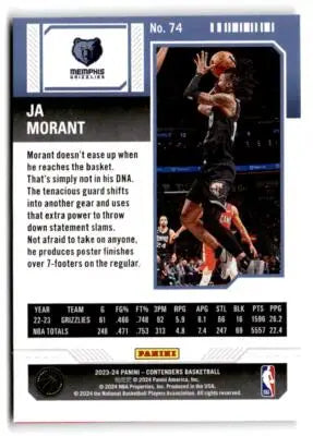 2023-24 Panini Contenders #74 Ja Morant Season Ticket Retail - Basketball Card Single