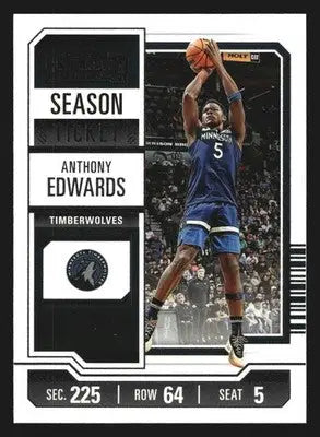 2023-24 Panini Contenders Anthony Edwards #62 Season Ticket Wolves - Basketball Card Single