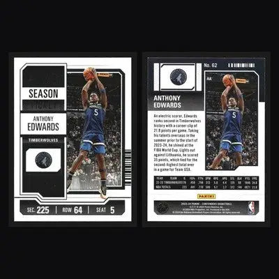 2023-24 Panini Contenders Anthony Edwards #62 Season Ticket Wolves - Basketball Card Single