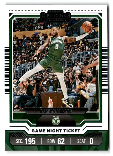 Damian Lillard basketball card from 2023-24 Panini Contenders Game Night Ticket series
