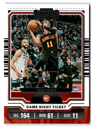 Trae Young basketball card from Panini Contenders Game Night Ticket 2023-24