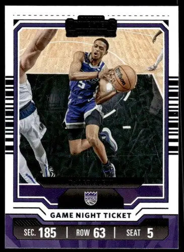 Original gloss Panini Contenders Game Night ticket for Basketball game featuring De’Aaron Fox