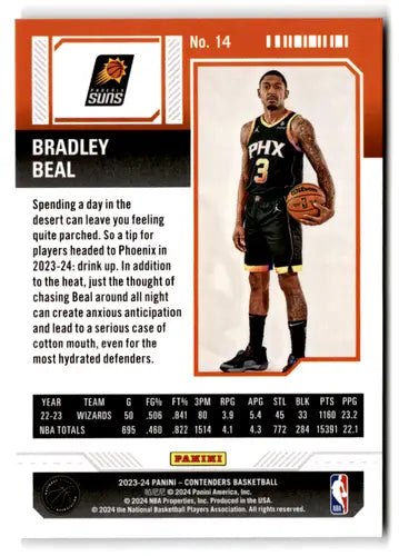 2023-24 Panini Contenders Game Ticket Bronze Bradley Beal basketball card NM-MT