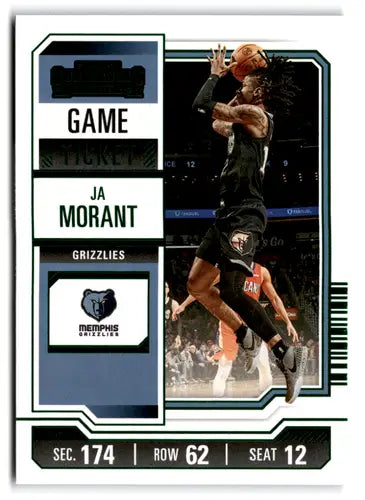 2023-24 Panini Contenders Game Ticket Green featuring Ja Morant Grizzlies