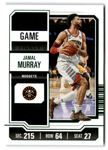 Jamal Murray basketball game ticket green 2023-24 Panini Contenders Nugg ID 74575